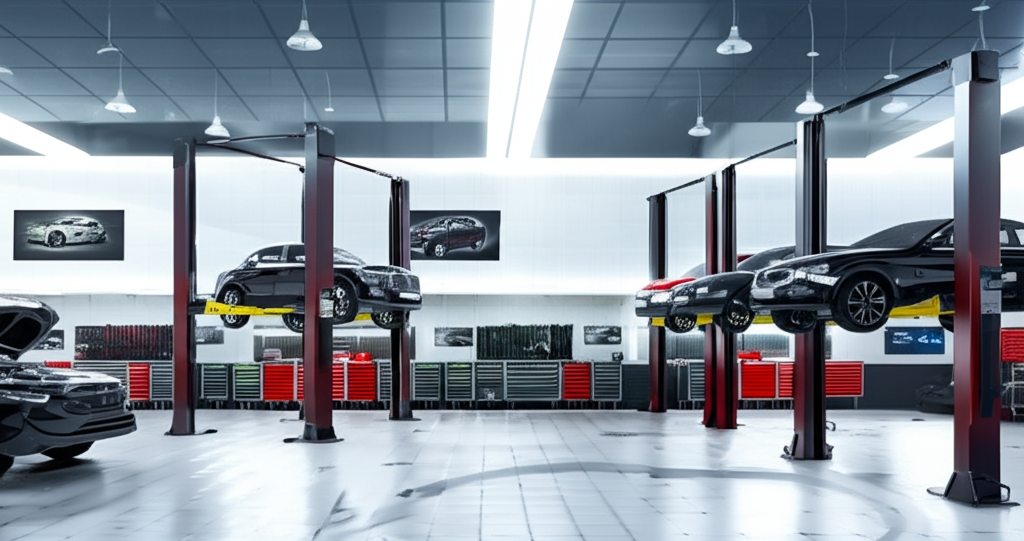 Modern auto repair workshop